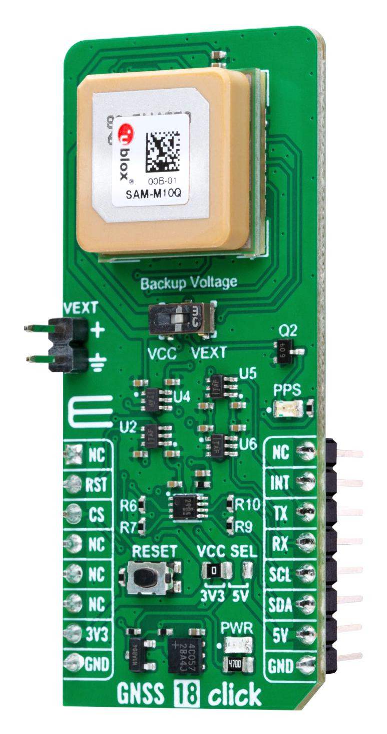 MikroElektronika Mikroe-6127 Gnss 18 Click Add-On Board, I2C, Uart