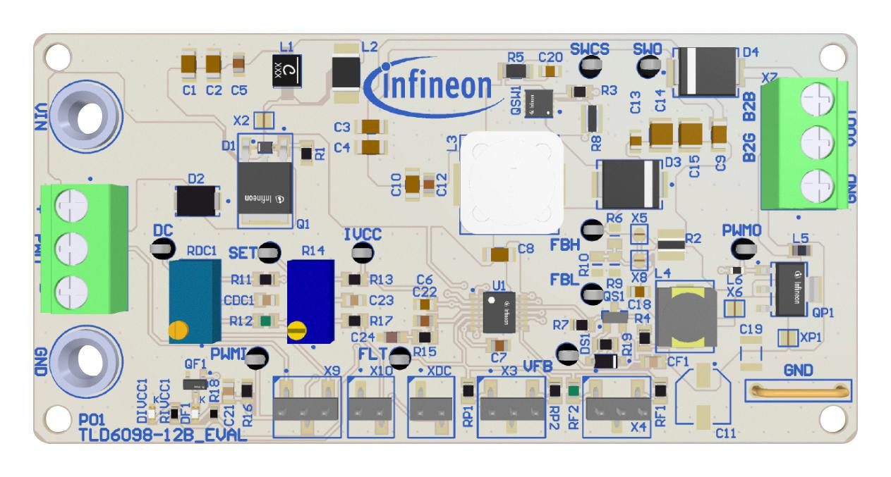 Infineon Tld609812Bevaltobo1 Evaluation Board, Boost, 50V, 1A