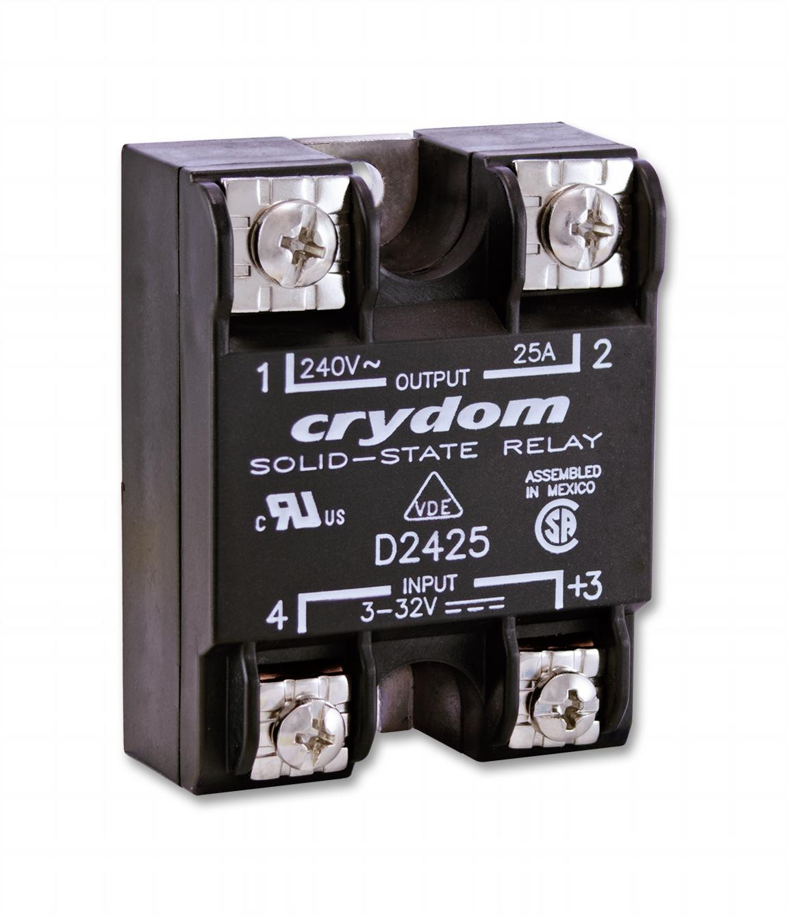 Sensata/crydom D2425 Ssr, 25A, 24-280Vac, 3-32Vdc, Zero