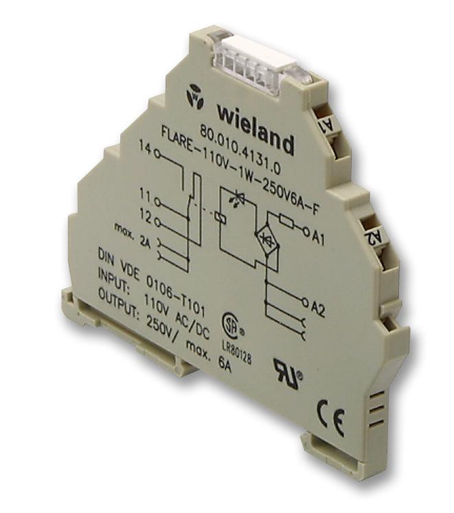 Wieland Electric Ws.005.3116    (80.010.4100.0) Relay, Spdt, 250Vac, 300Vdc, 6A