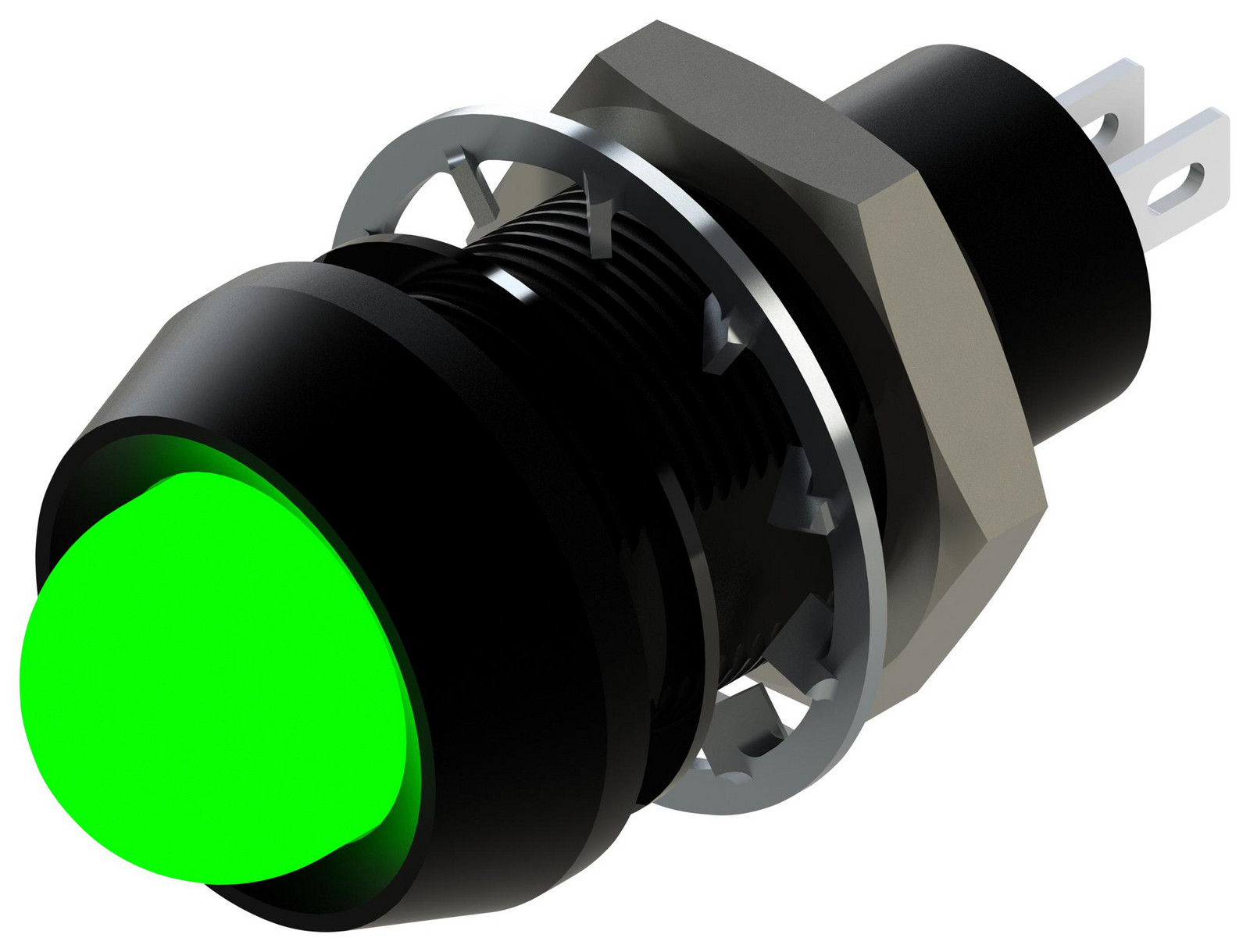 Marl 651-114-20 Led Panel Indicator, Green, 12.7mm, 6Vdc