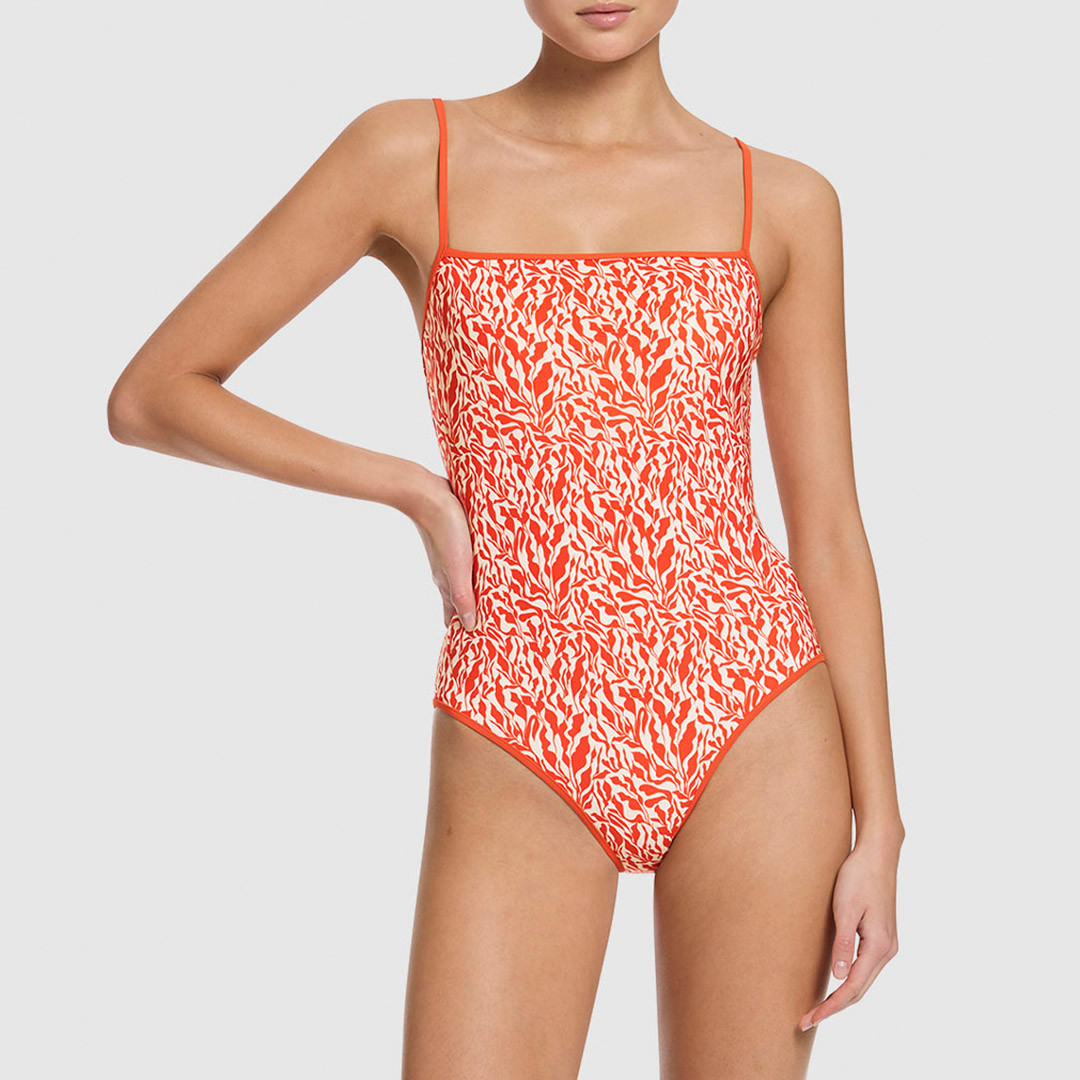 Coral Sereno Ditsy Minimal Tank One Piece Swimsuit