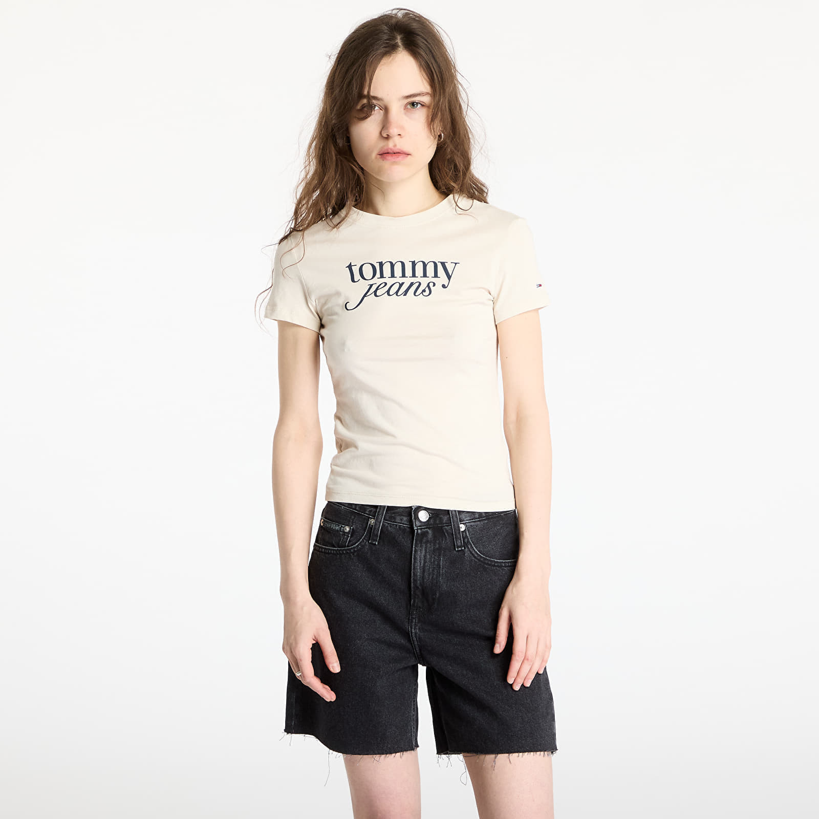 T-shirt Tommy Jeans Slim Essential Tee Beige M