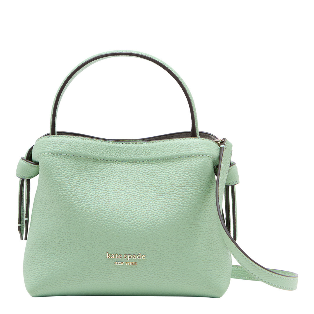 Beach Glass Knott Pebbled Leather Mini Crossbody Tote