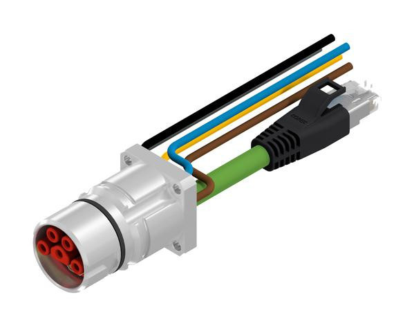 Amphenol Conec 58-22006 Cbl Assy, 9P Cir Rcpt-Rj45 Plug, 0.5M