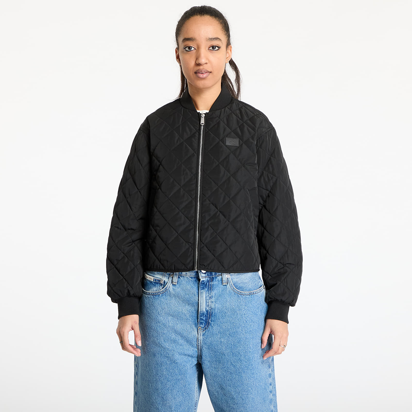 Bomber Calvin Klein Jeans Low Quilted Bomber Jacket Black L