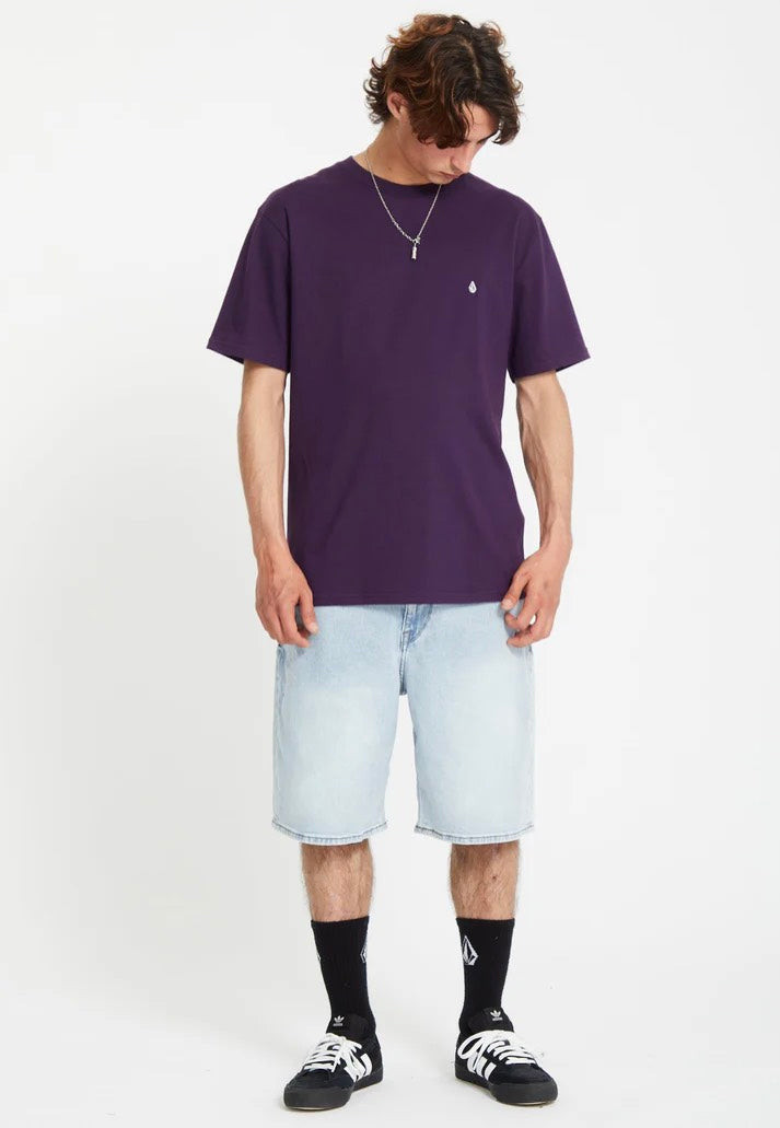 Volcom - Stone Blanks Basic Grape Royale - T-Shirt - blue - L - 100% Cotton,Jersey