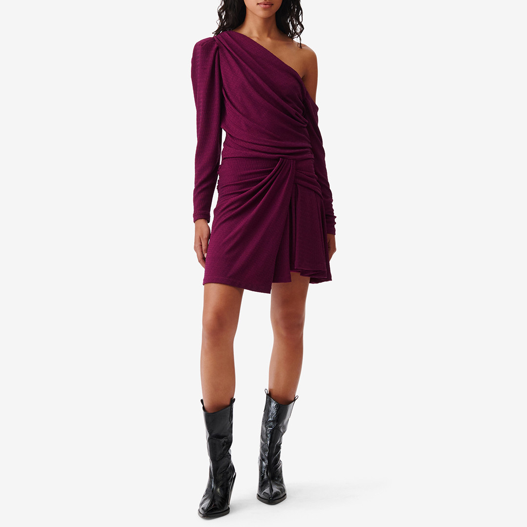 Deep Pink Asymmetric Mini Dress