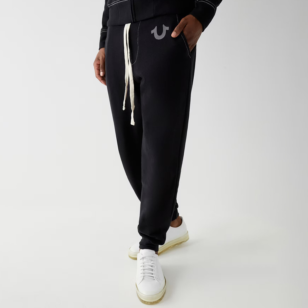 Black Logo Straight Leg Jogger