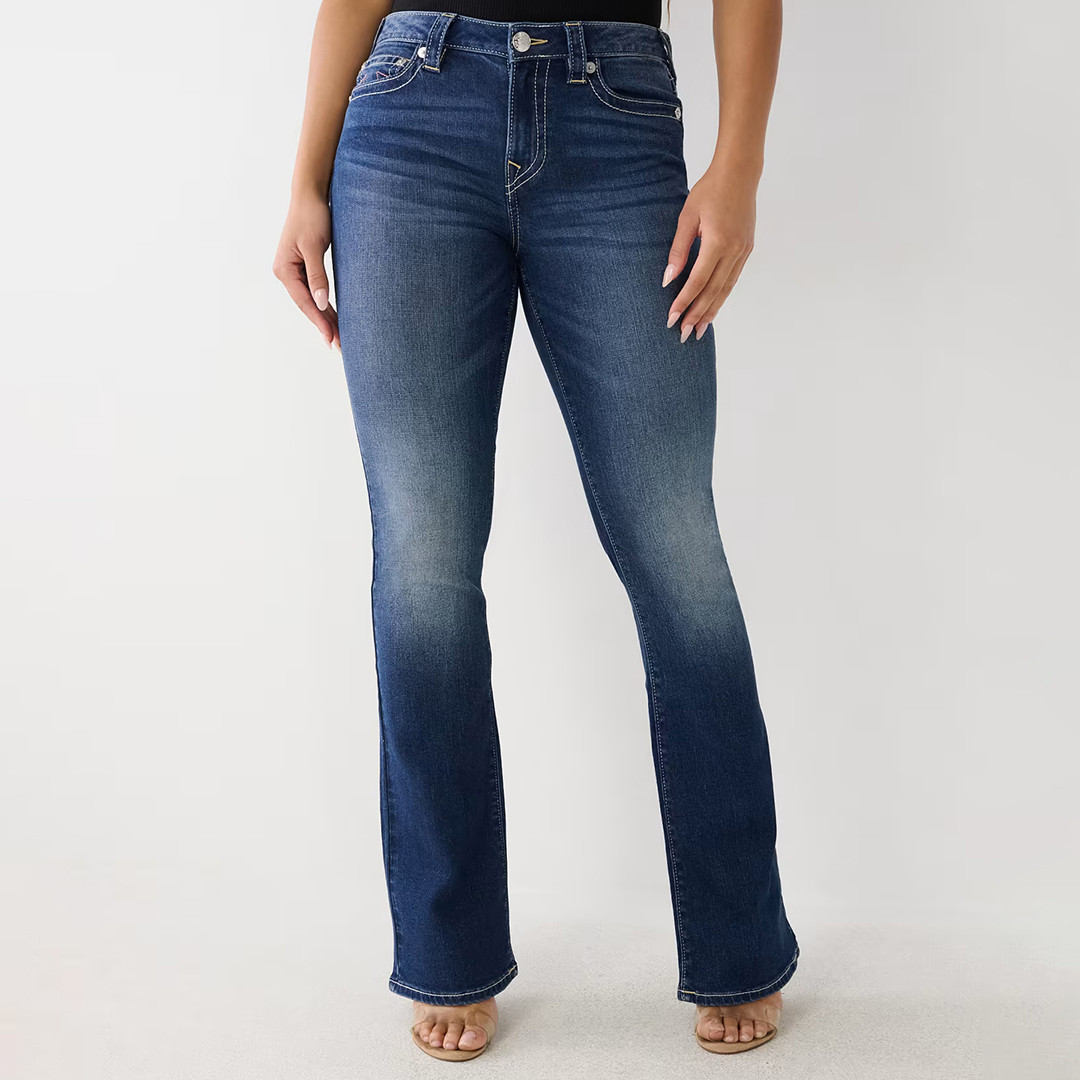 Mid Blue Becca Mid Rise Bootcut Jean