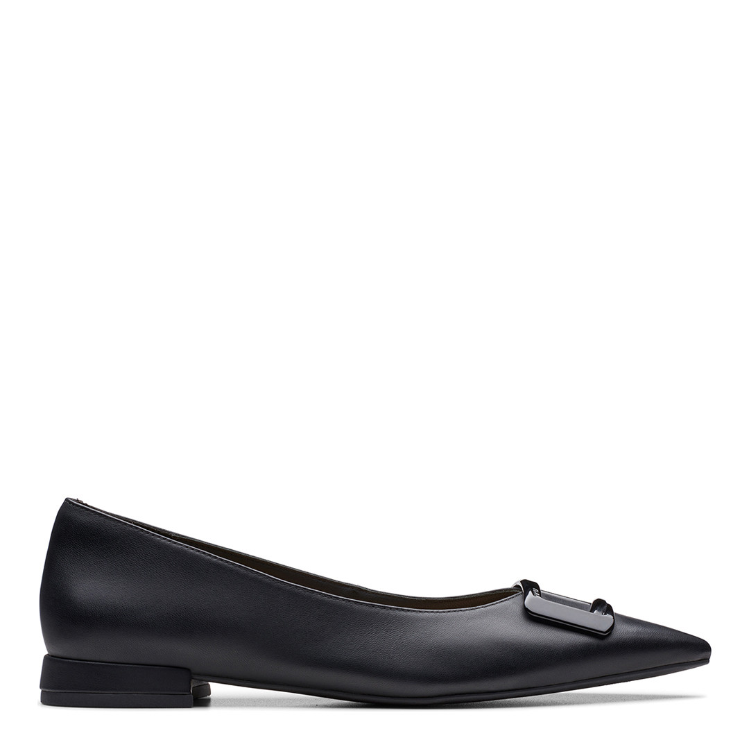 Black Sensa 15 Lux Leather Flat Shoe