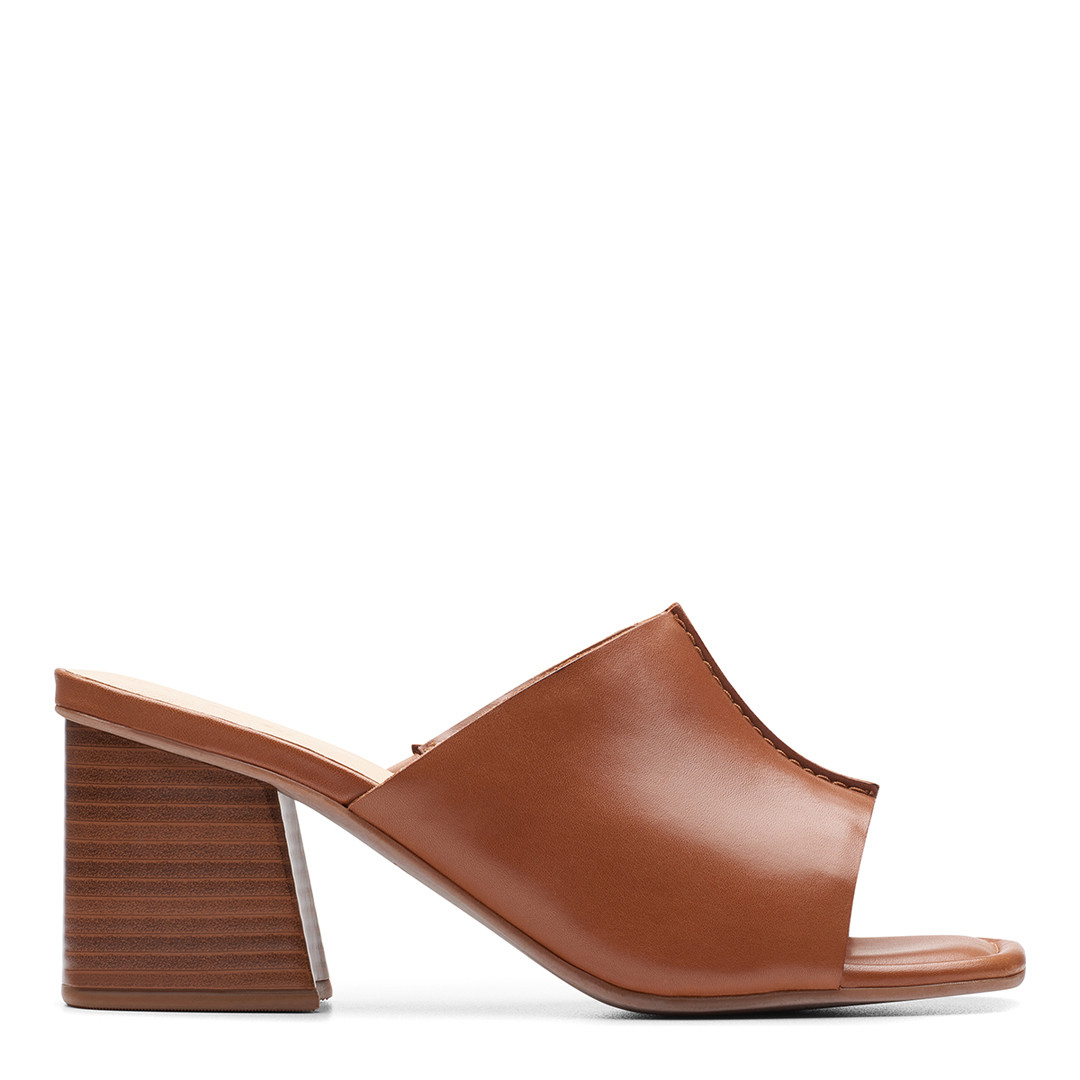 Tan Siara 65 Band Leather Heeled Mule