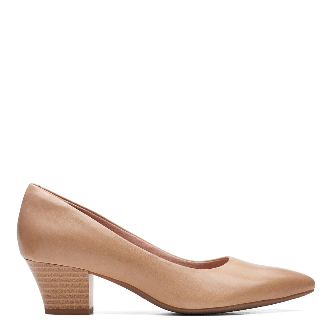 Beige Leather Teresa Step Wide Fit Court Shoe