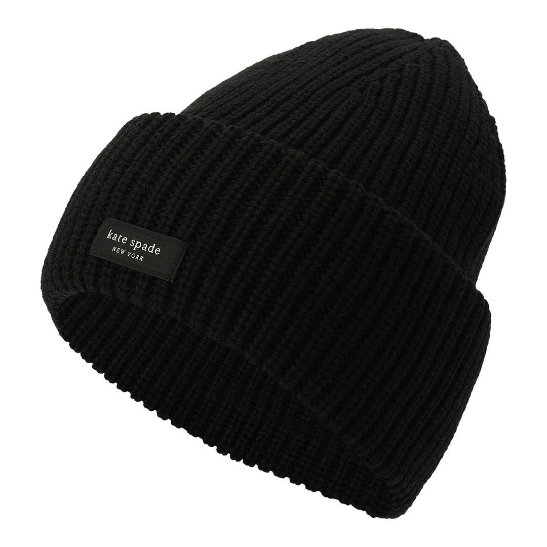 Black Sam Label Cuff Beanie