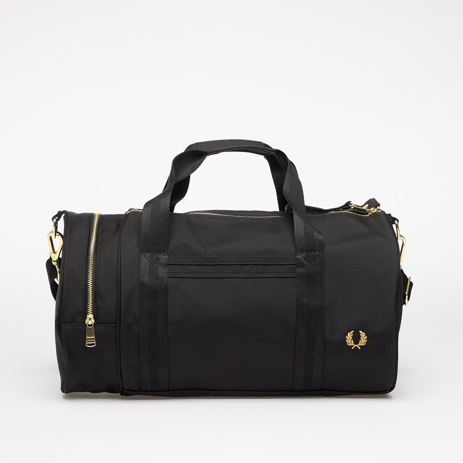 FRED PERRY Textured Nylon Barrel Bag Black Universal