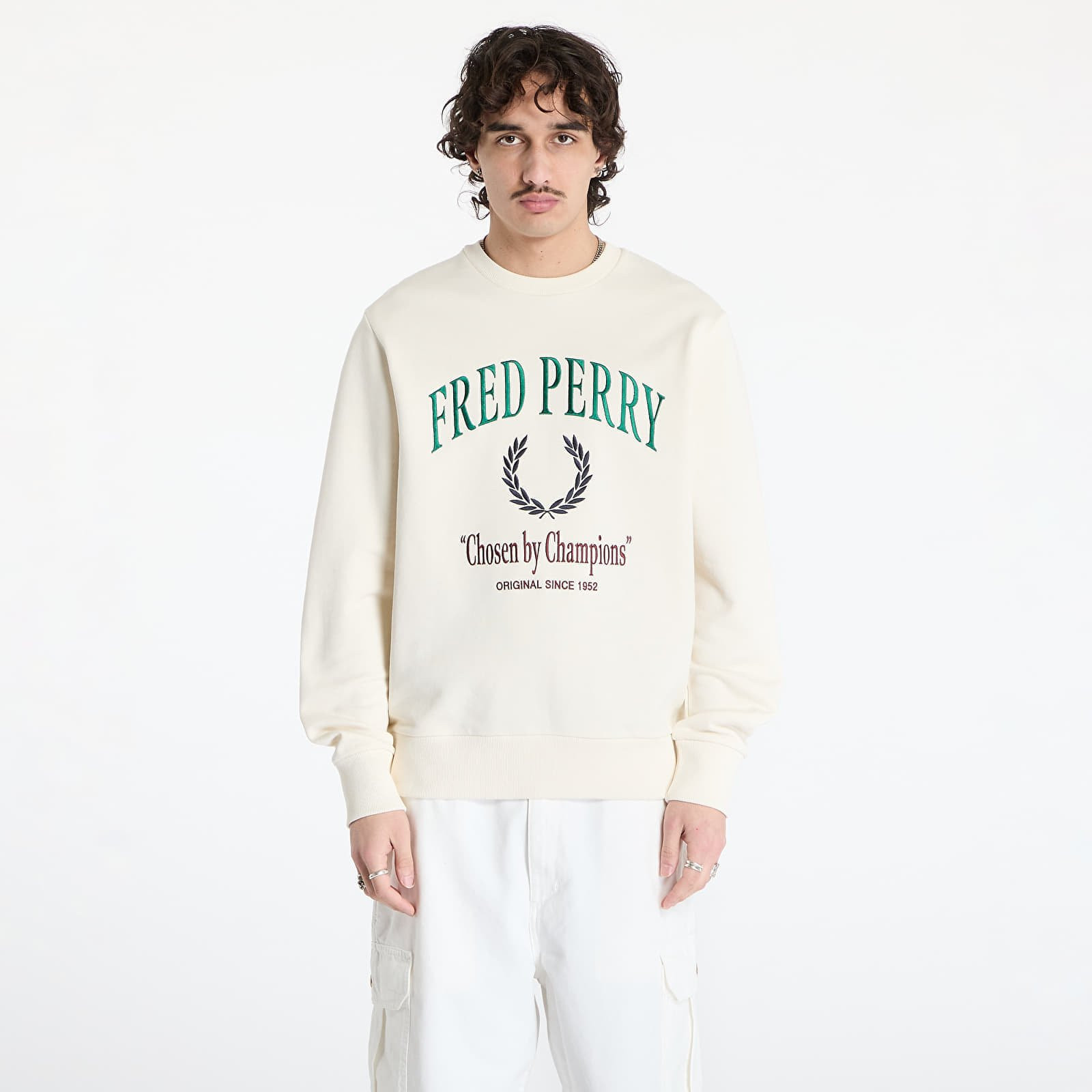 Sweatshirt FRED PERRY Embroidered Champion Sweatshirt Ecru M