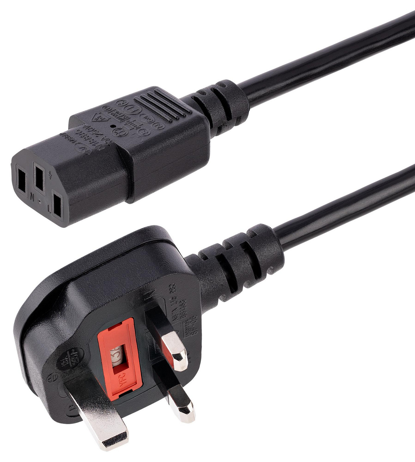 Startech Pxt101Uk3M Power Cord, R/a Bs 1363 Plug-Iec C13, 3M