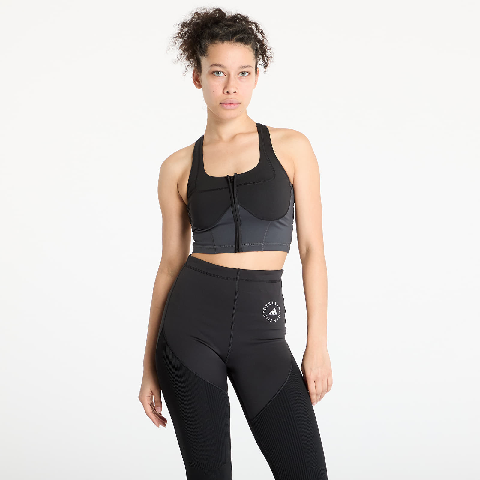 adidas x Stella Mccartney Two-Tone Zipped Crop Black/ Black/ Carbon S