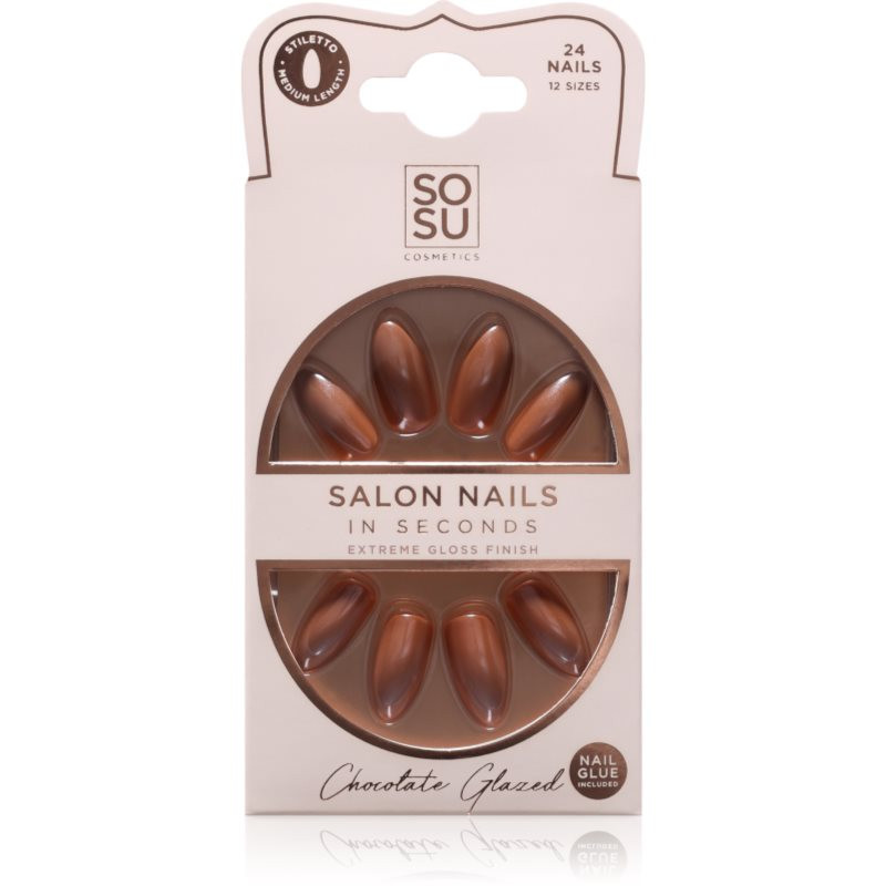 SOSU Cosmetics Salon Nails false nails shade Chocolate Glazed 24 pc