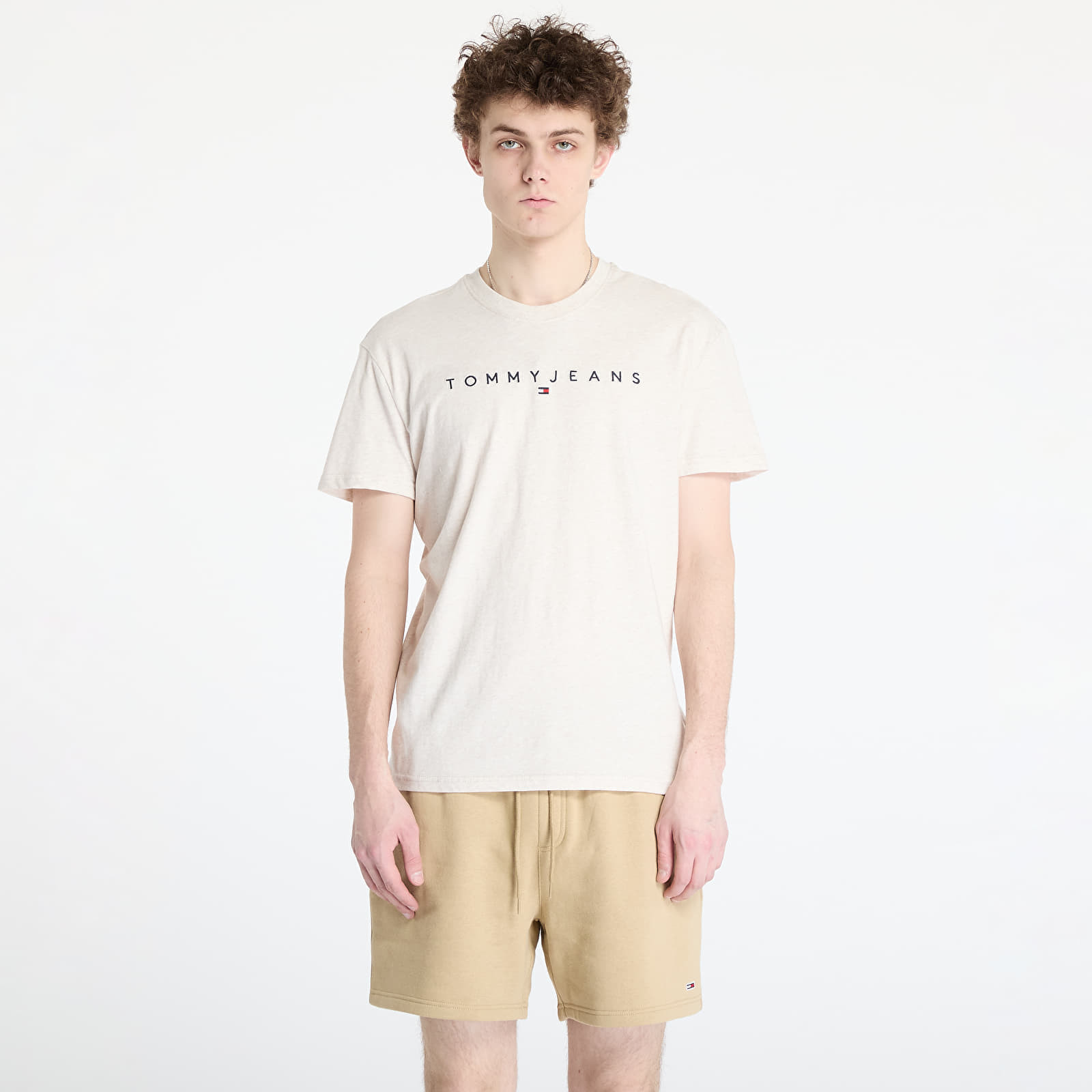 T-shirt Tommy Jeans Regular Linear Logo Tee Beige M