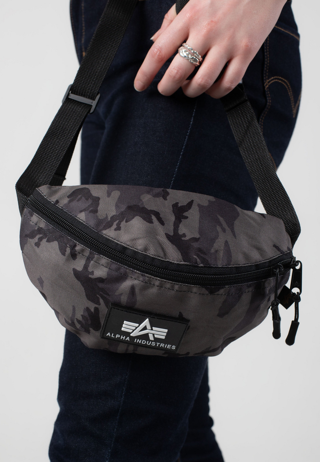 Alpha Industries - Rubber Print Black Camo - Hip Bag
