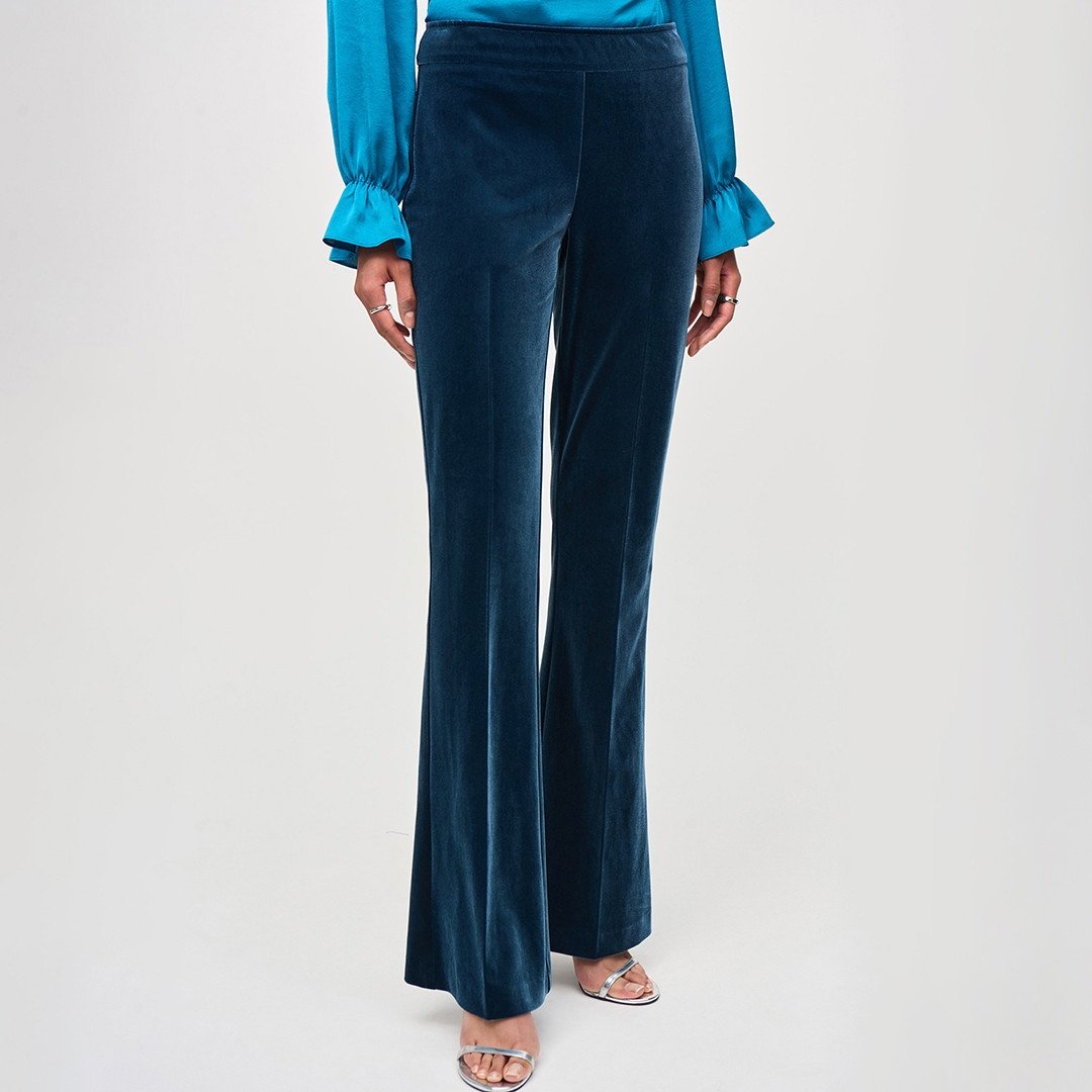 Deep Teal Velvet Tailored Trousers