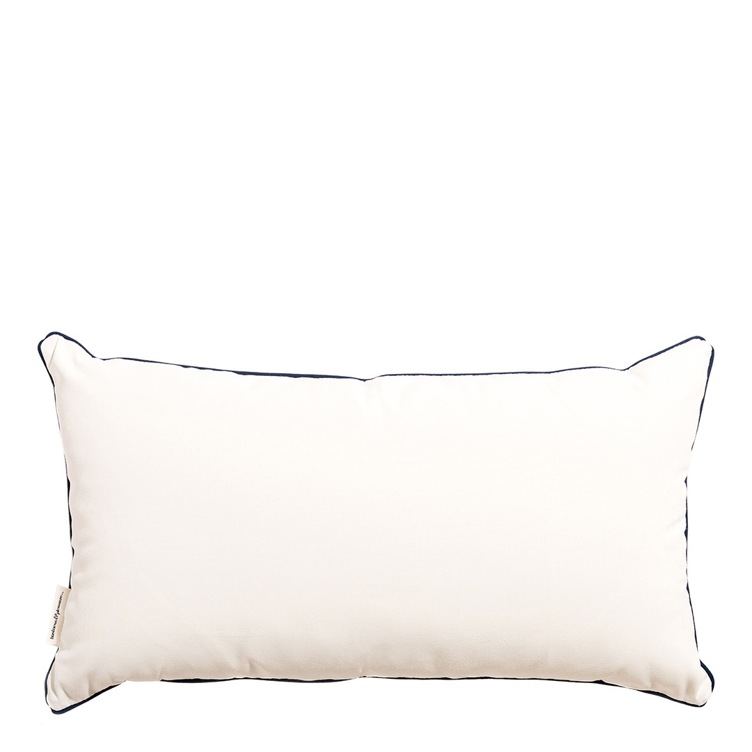 Rivie White Rectangle Throw Pillow