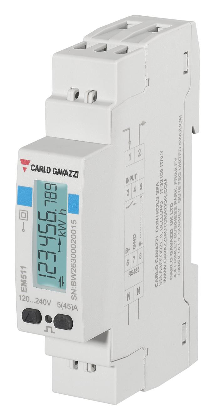 Carlo Gavazzi Em511Dinav81Xm1Pfb Energy Analyzer, 1-Ph, 45A, 230Vac, Din