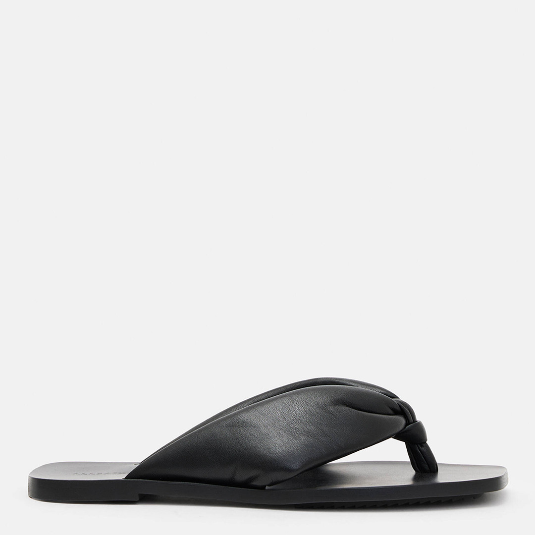 Black Loop Leather Sandals