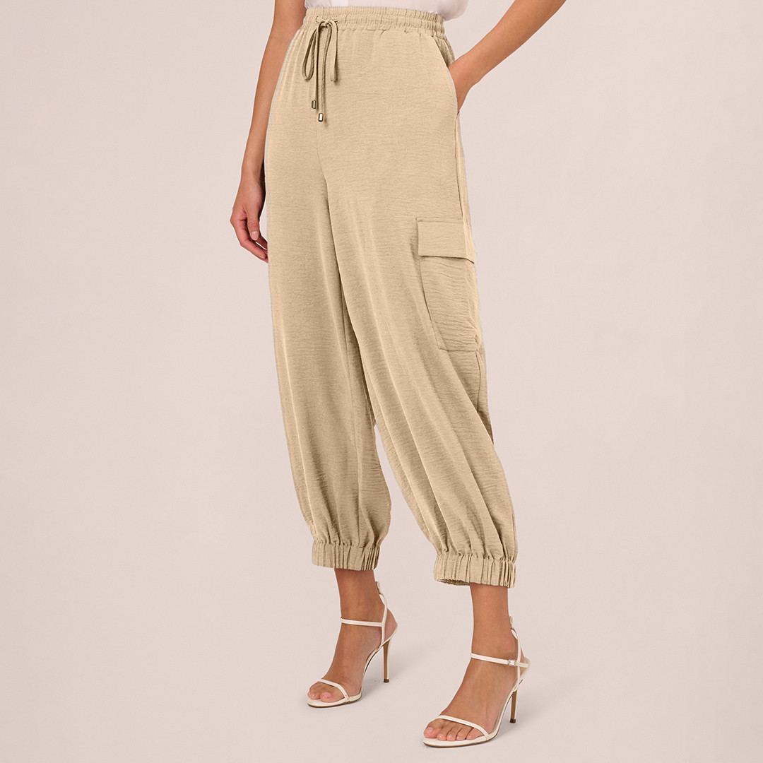 Beige Cargo Style Trouser