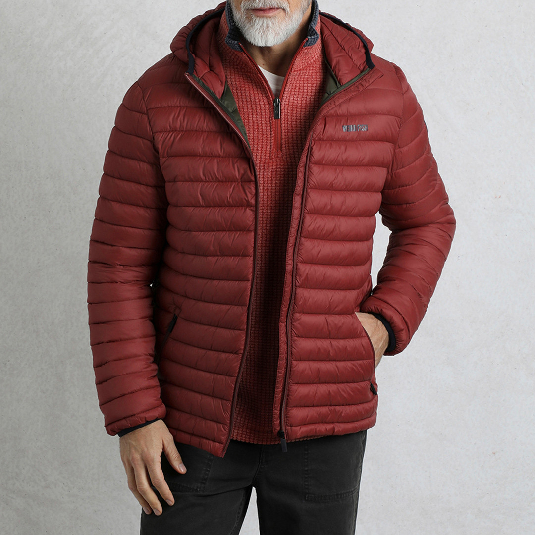 Burgundy Lightweight Showerproof Padded Jacket