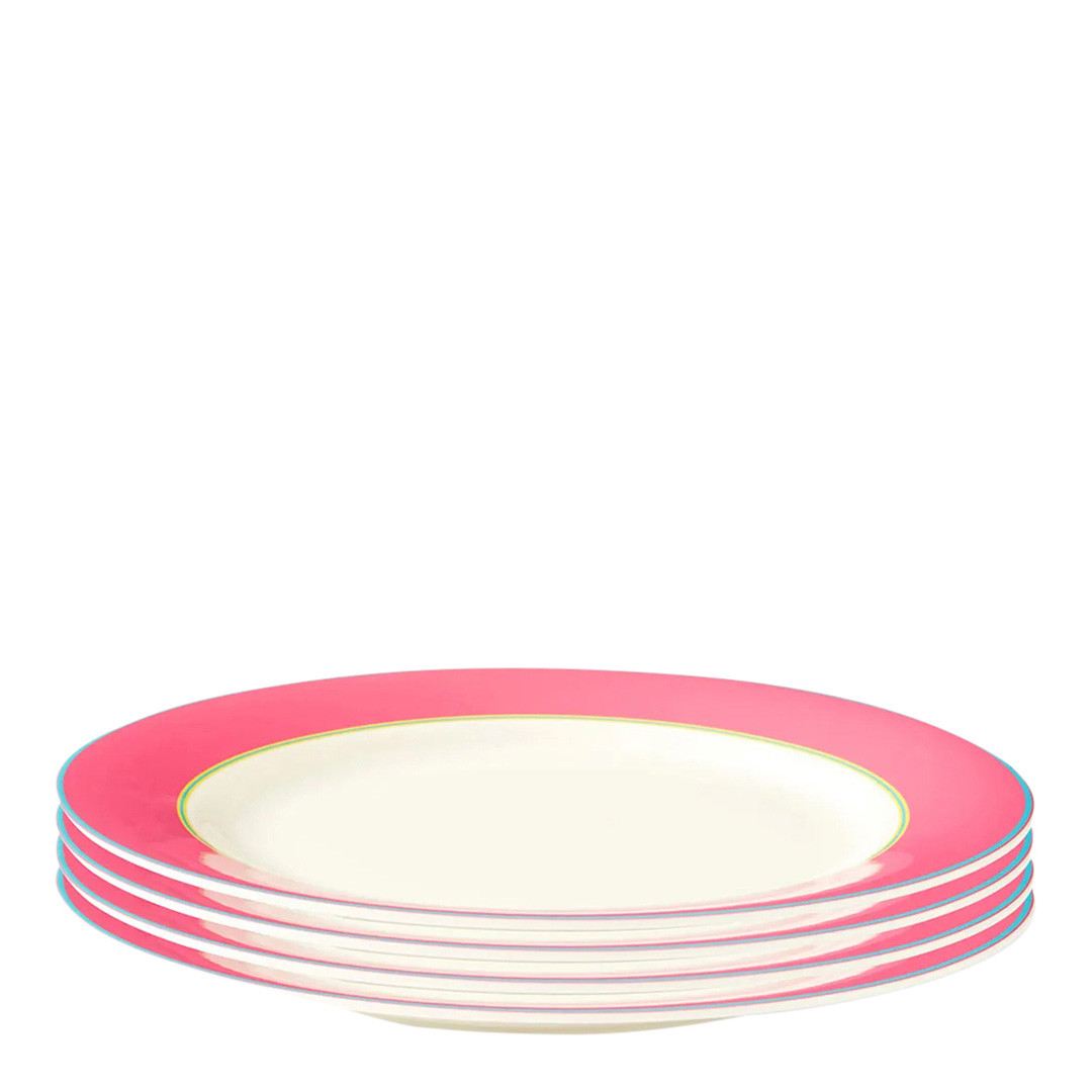 Set of 4 Kit Kemp Calypson Pink Dinner Plates 29.3cm