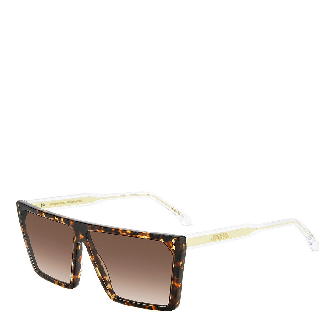 Havana Rectangular Flat Top Sunglasses 64mm