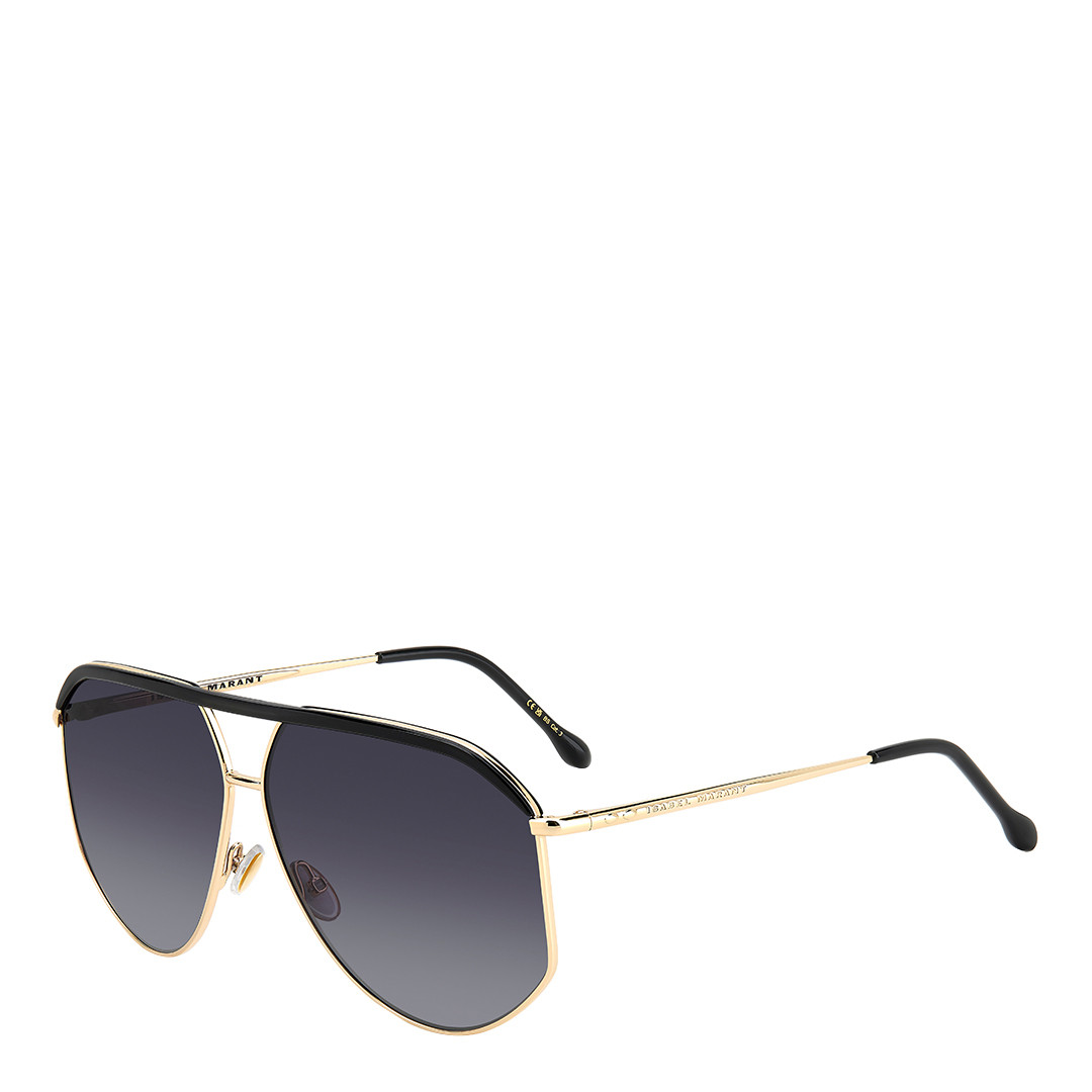 Gold Black Pilot Sunglasses 64mm