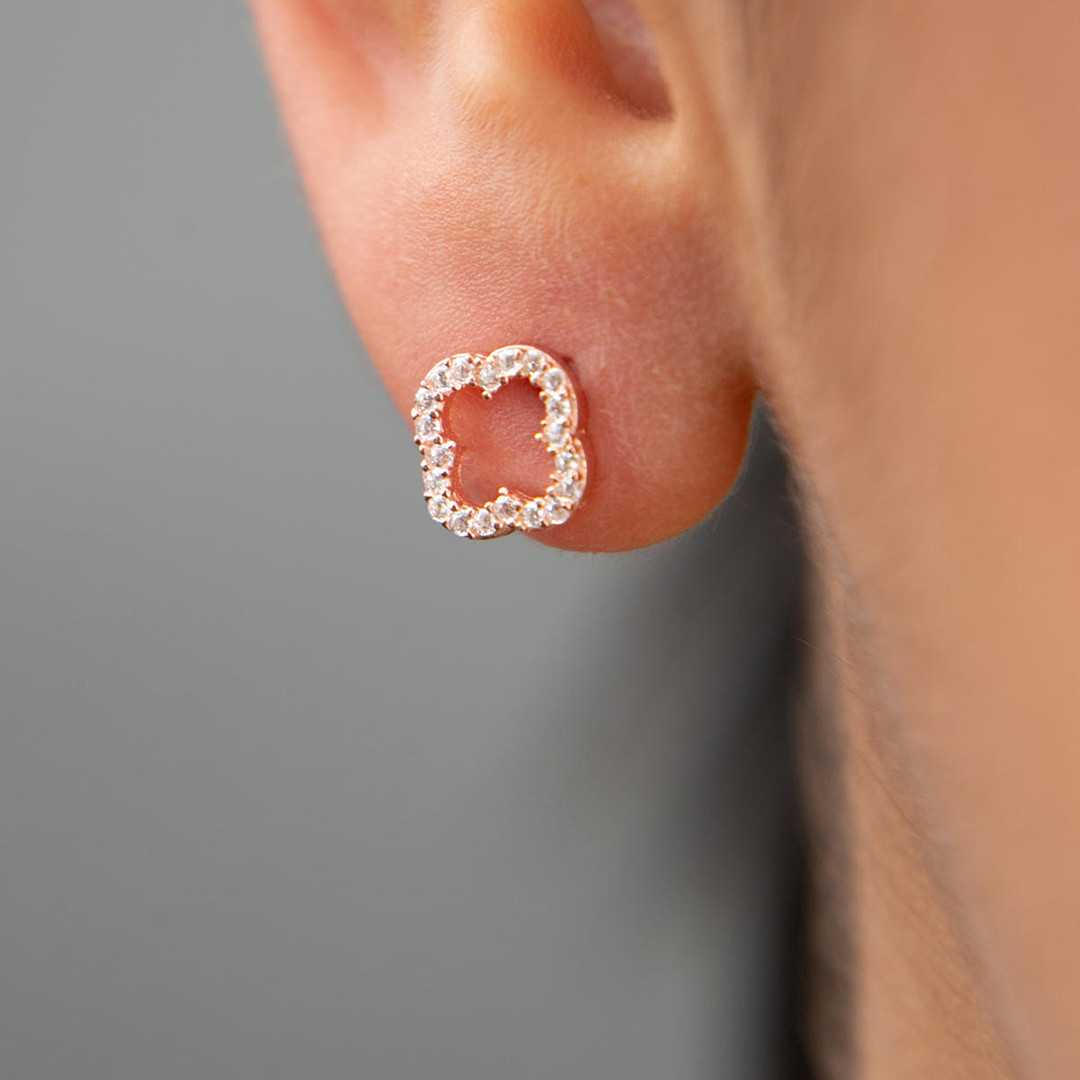 Rose Gold Cleef Earrings