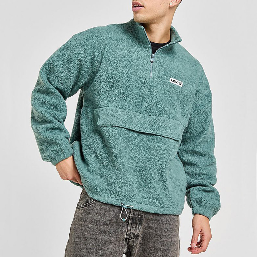 Blue 1/2 Zip Sherpa Fleece