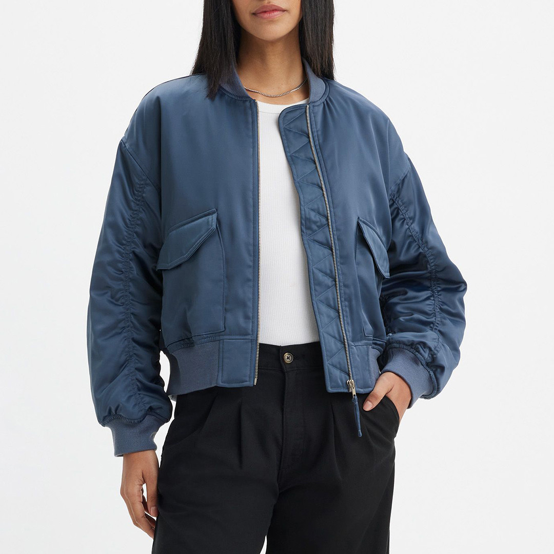 Blue Andy Retro Bomber Jacket