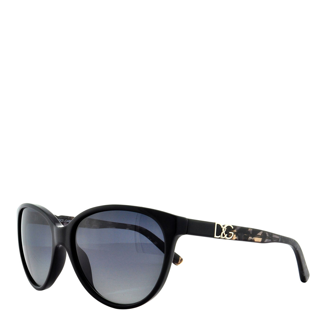 Black/Grey Polarised Dolce & Gabbana Women's Sunglasses 56mm