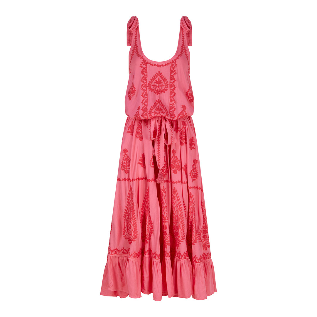 Atzaro Maxi Dress Coral