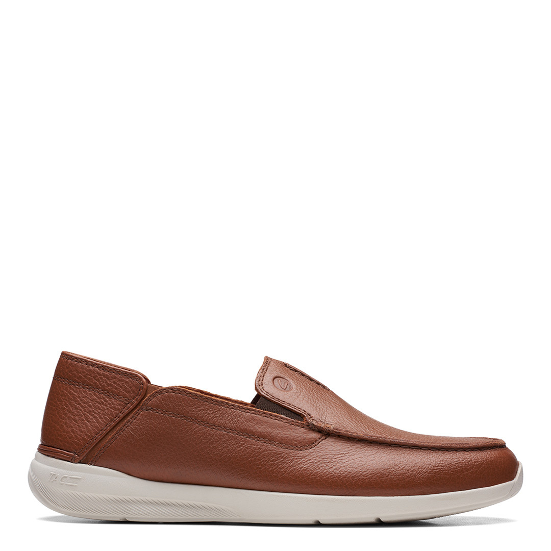 Tan Gorwin Step Leather Wide Casual Loafers