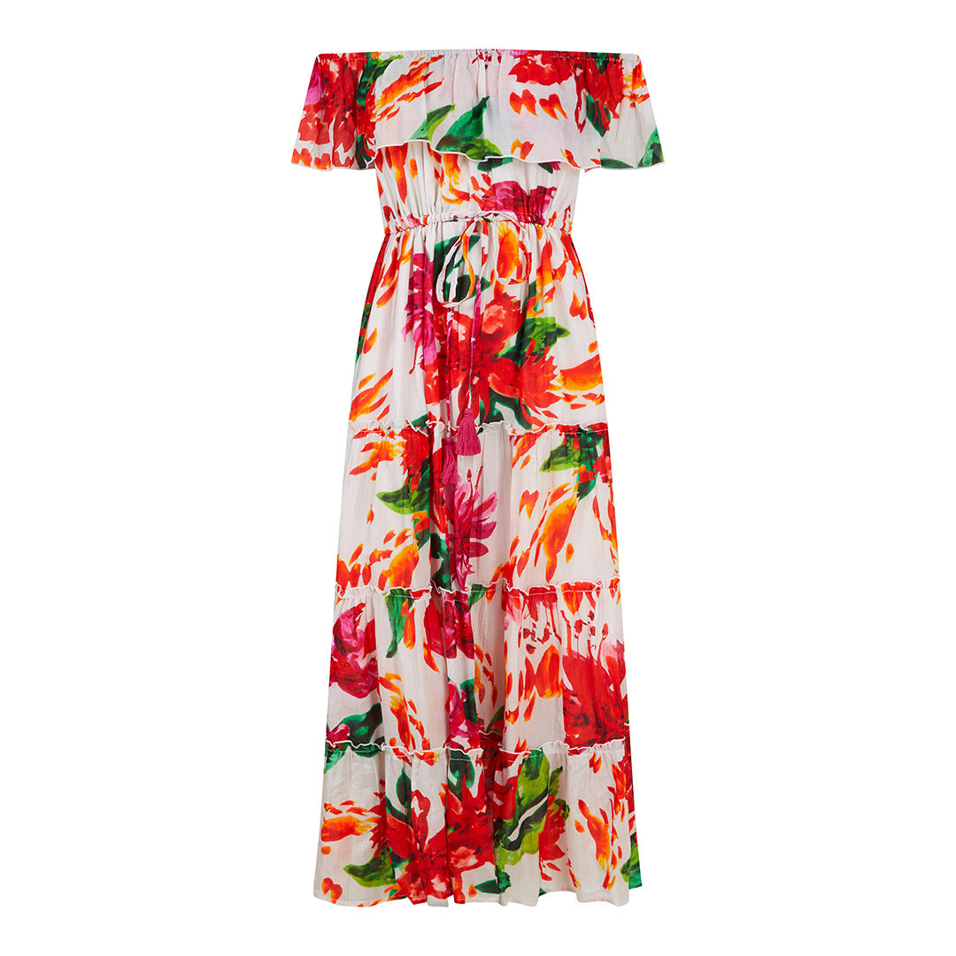 Brigitte Maxi Dress Peony Splash