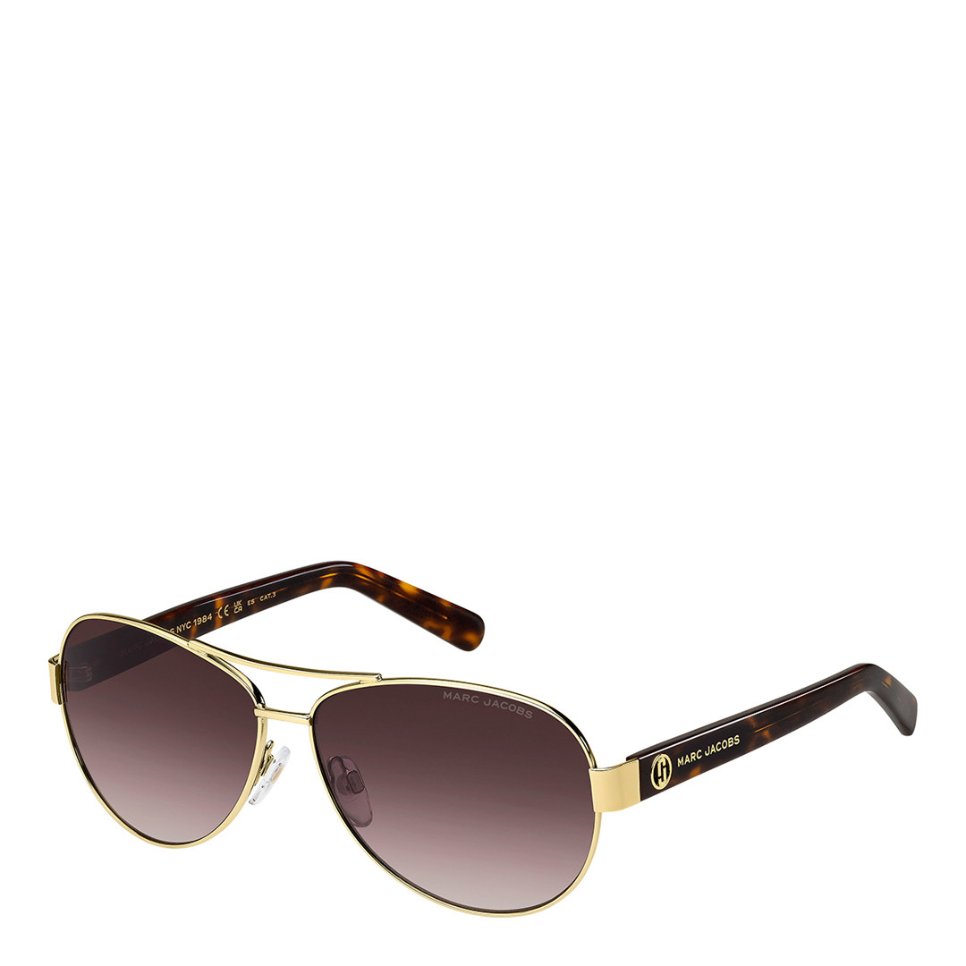 Gold Havana Pilot Sunglasses 60mm