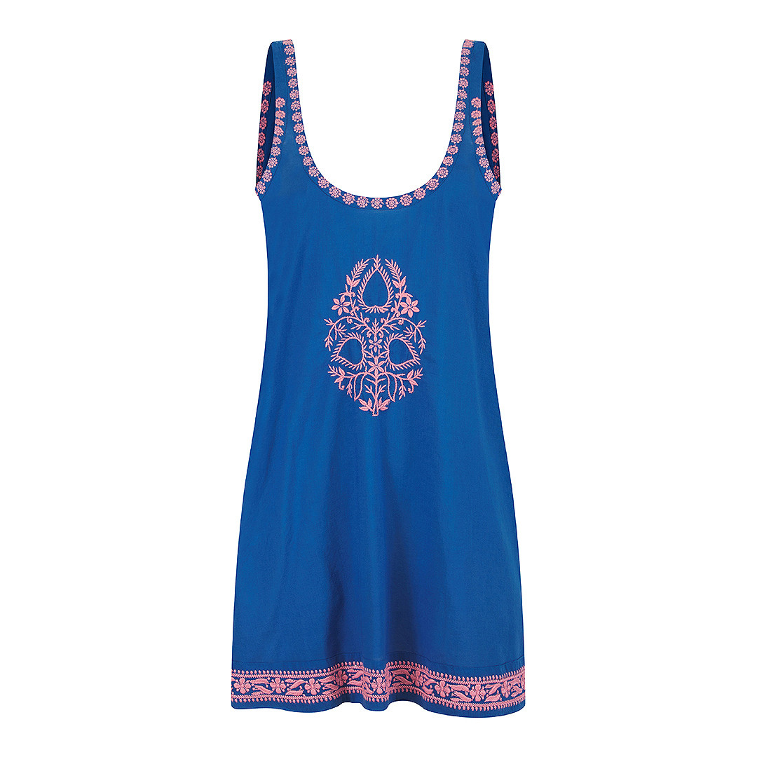 Aloha Dress Cobalt-Neon Pink