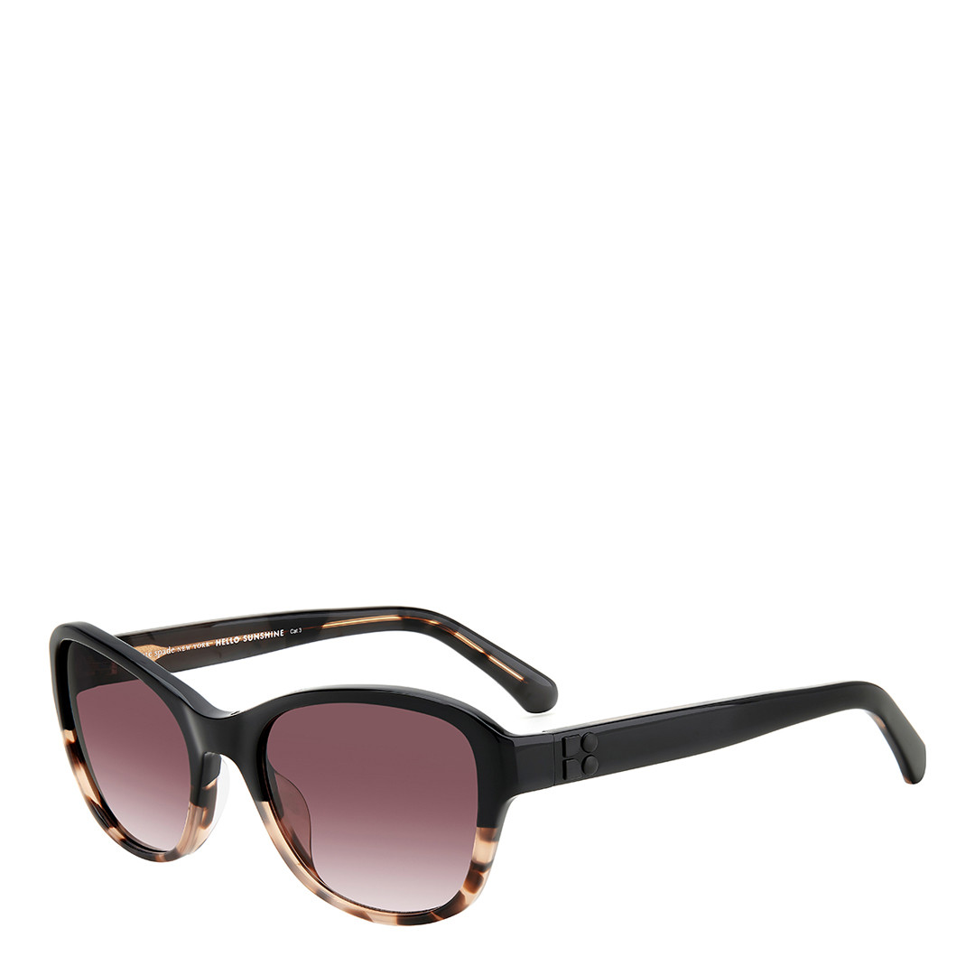 Black Shaded Havana Rectangular Sunglasses 56mm