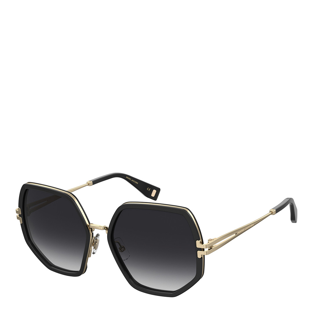 Black Gold Round Geometrical Sunglasses 58mm