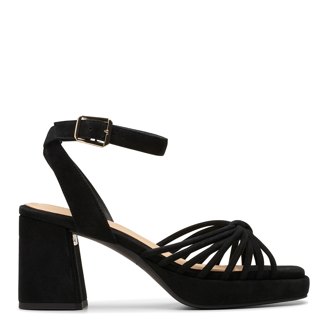 Black Ritzy75 Faye Suede Heeled Sandals