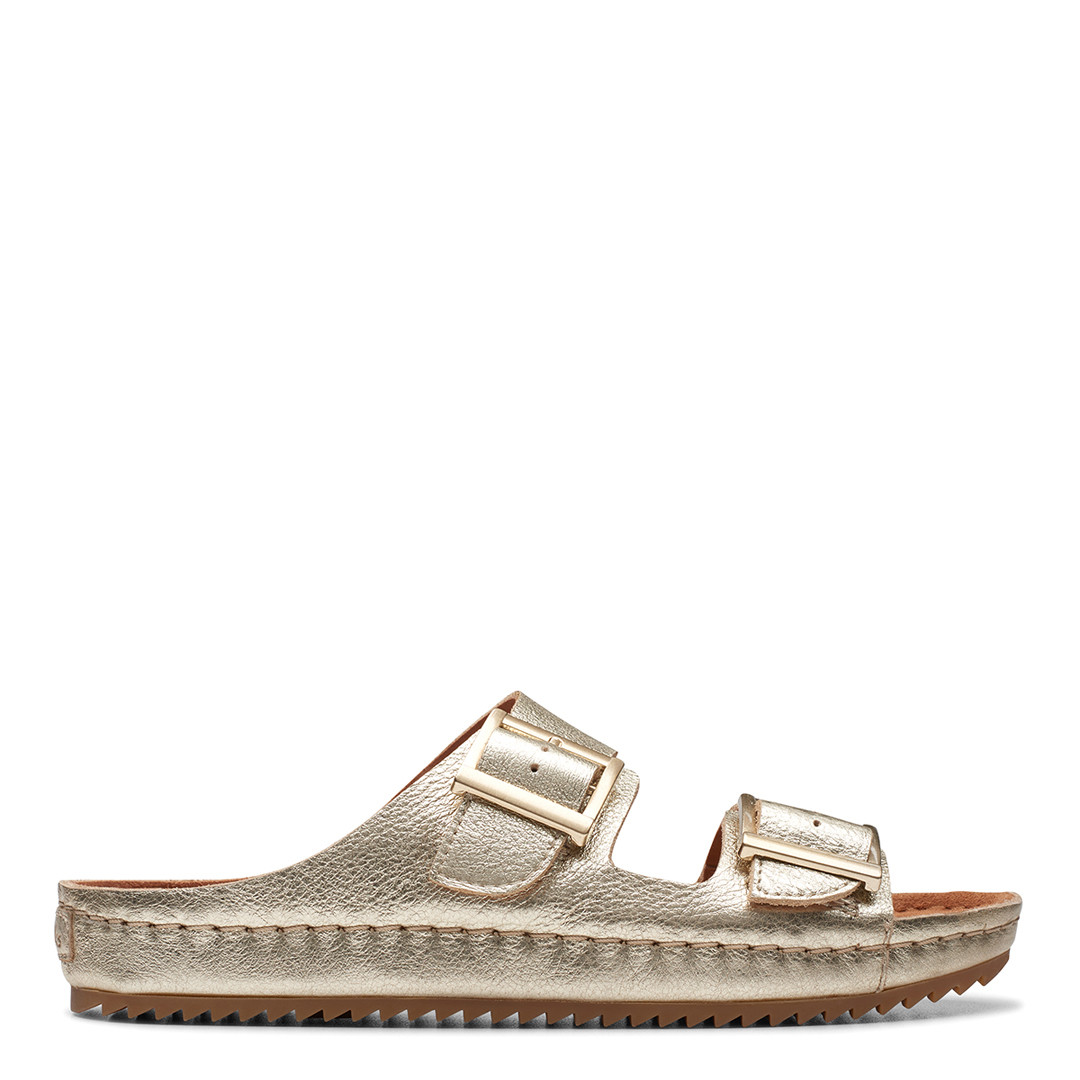 Champagne Brookleigh Sun Leather Flat Sandals