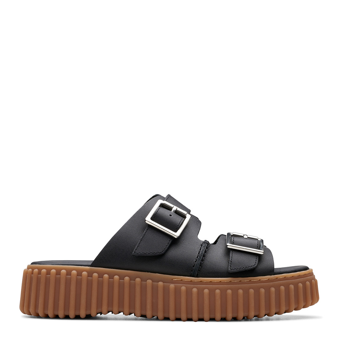 Black Torhill Slide Leather Sandals