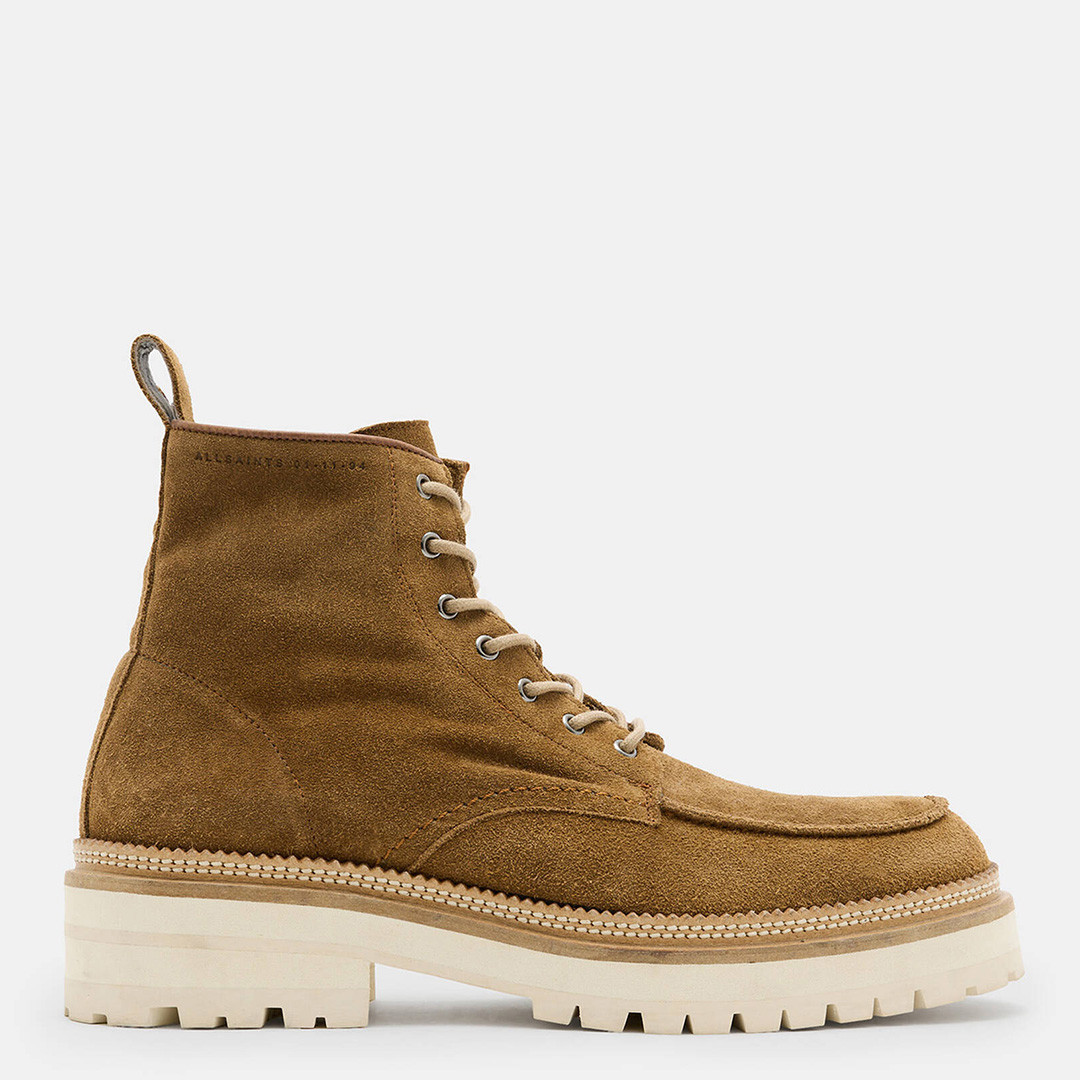 Beige Castle Suede Lace Up Boot