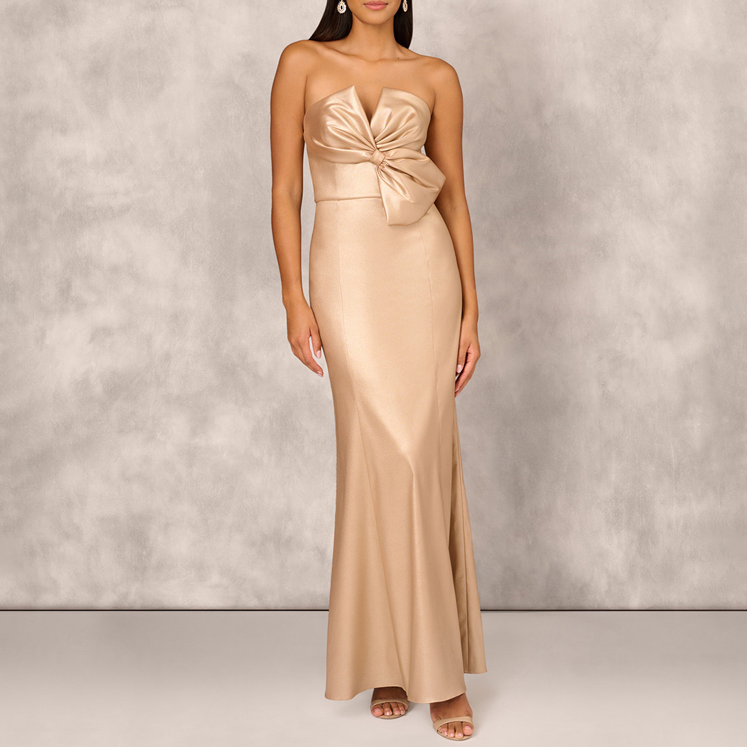 Gold Foiled Mikado Mermaid Gown